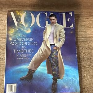 Vogue Magazine with Blue and Cream Cover